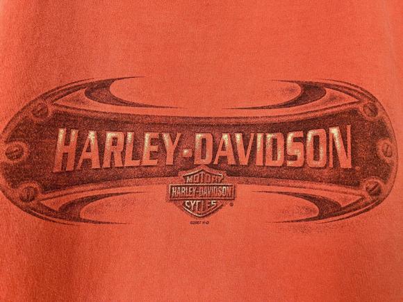 Harley Davidson Shirt Tank Top Orlando Florida USA Y2K Orange SUN FADED XL - Picture 11 of 12